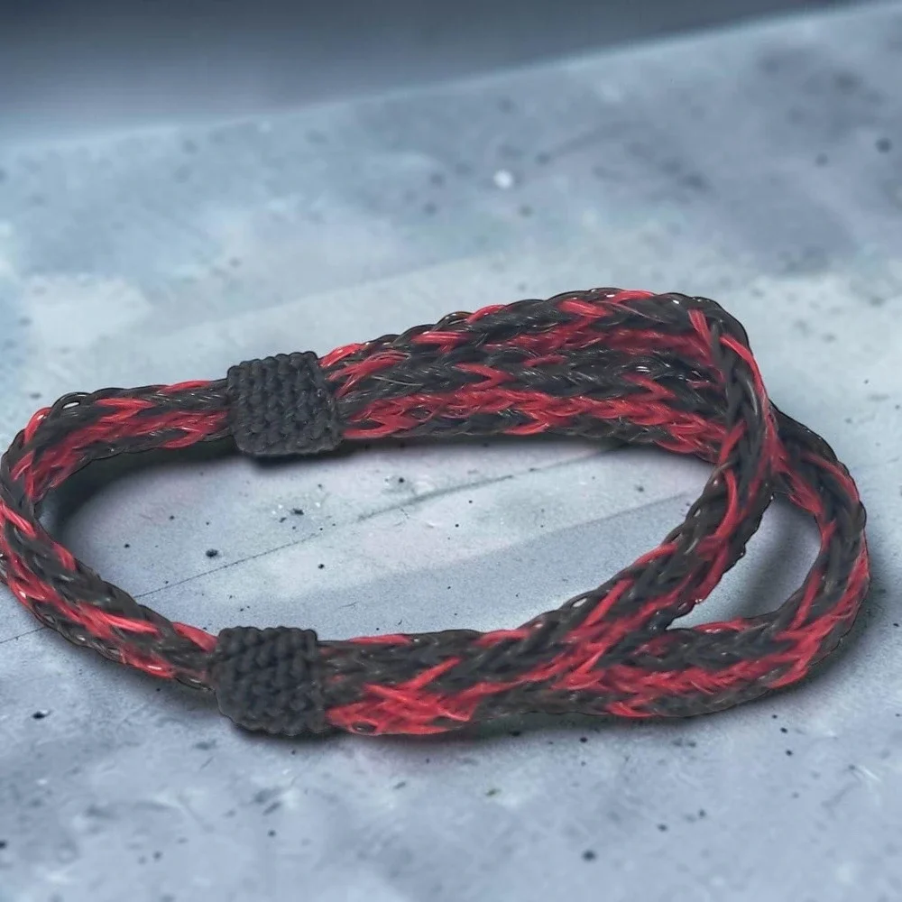VTG Braided Horsehair Bracelet Red Black Adjustable Western Unisex Equestrian